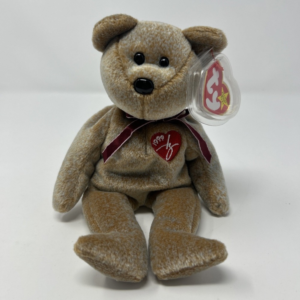 Vintage NWT TY Beanie Baby Signature Bear 1999 W/ Tag Protector